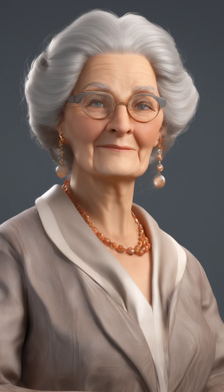 (Old lady:1.4), with gray long hair, strict face, house wife, aunt look.