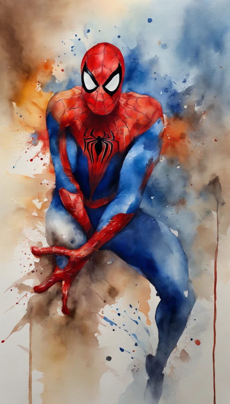 Homem aranha,realista,hiper realismo, Athletic muscle,com o trage vermelho e azul saturado com textura. E uma jaqueta por cima do traje