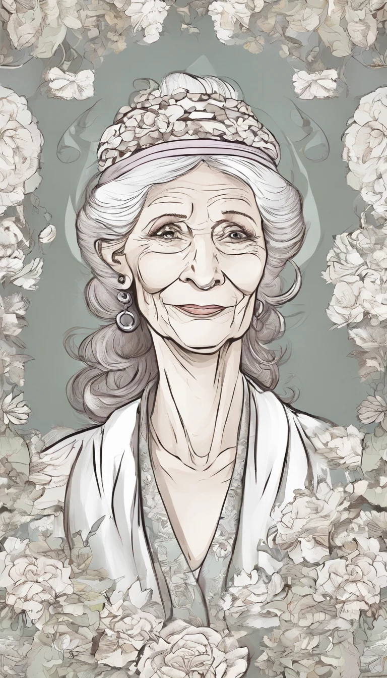 (Old lady:1.4), with gray long hair, strict face, house wife, aunt look.