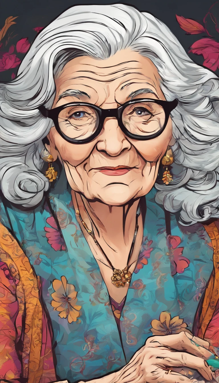 (Old lady:1.4), with gray long hair, strict face, house wife, aunt look.