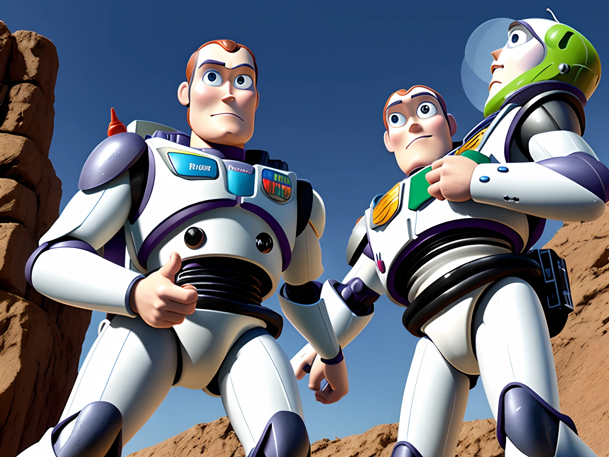 Buzz lightyear with .50 cal flipping off the police