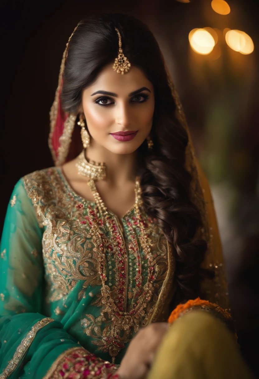 a good looking pakistani girl with whitish girl in formal dressing