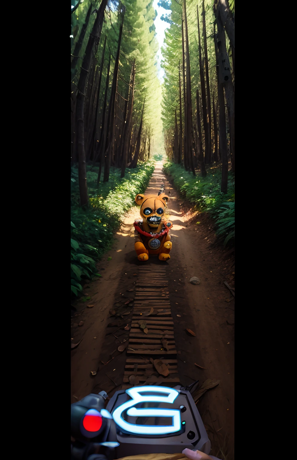 realistic trail cam footage of luffy with fnaf characters