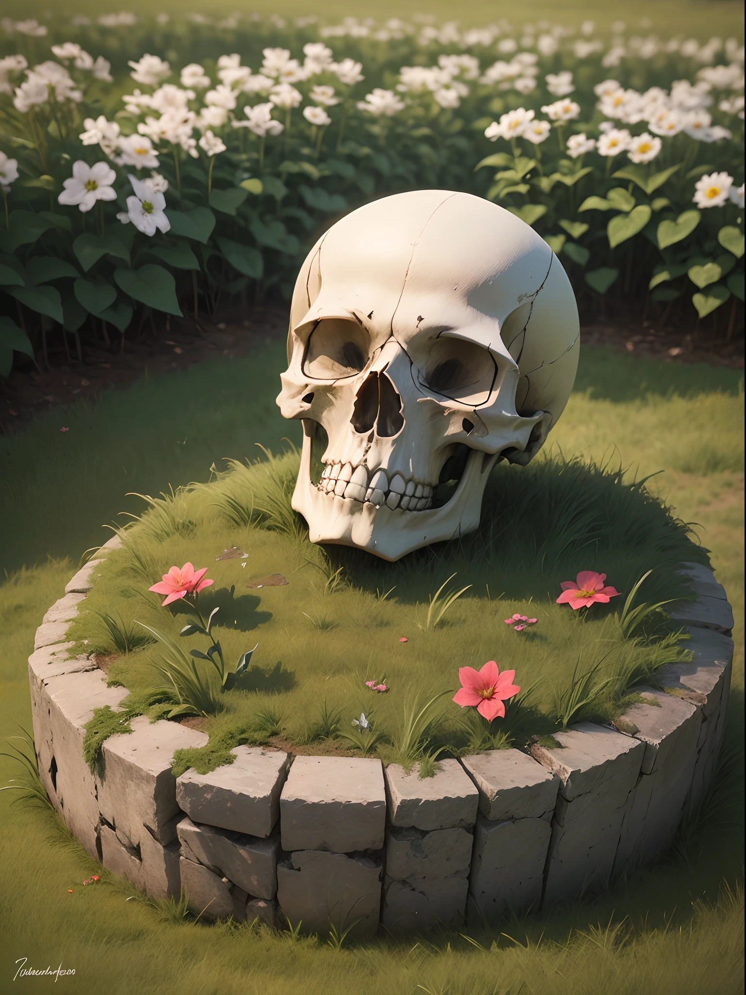 Skull Flowers Cemetery