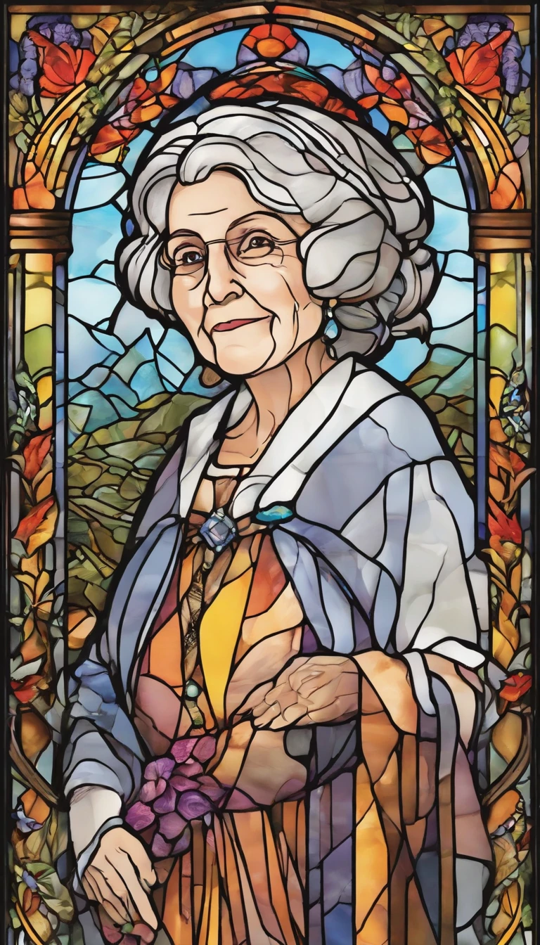 (Old lady:1.4), with gray long hair, strict face, house wife, aunt look.