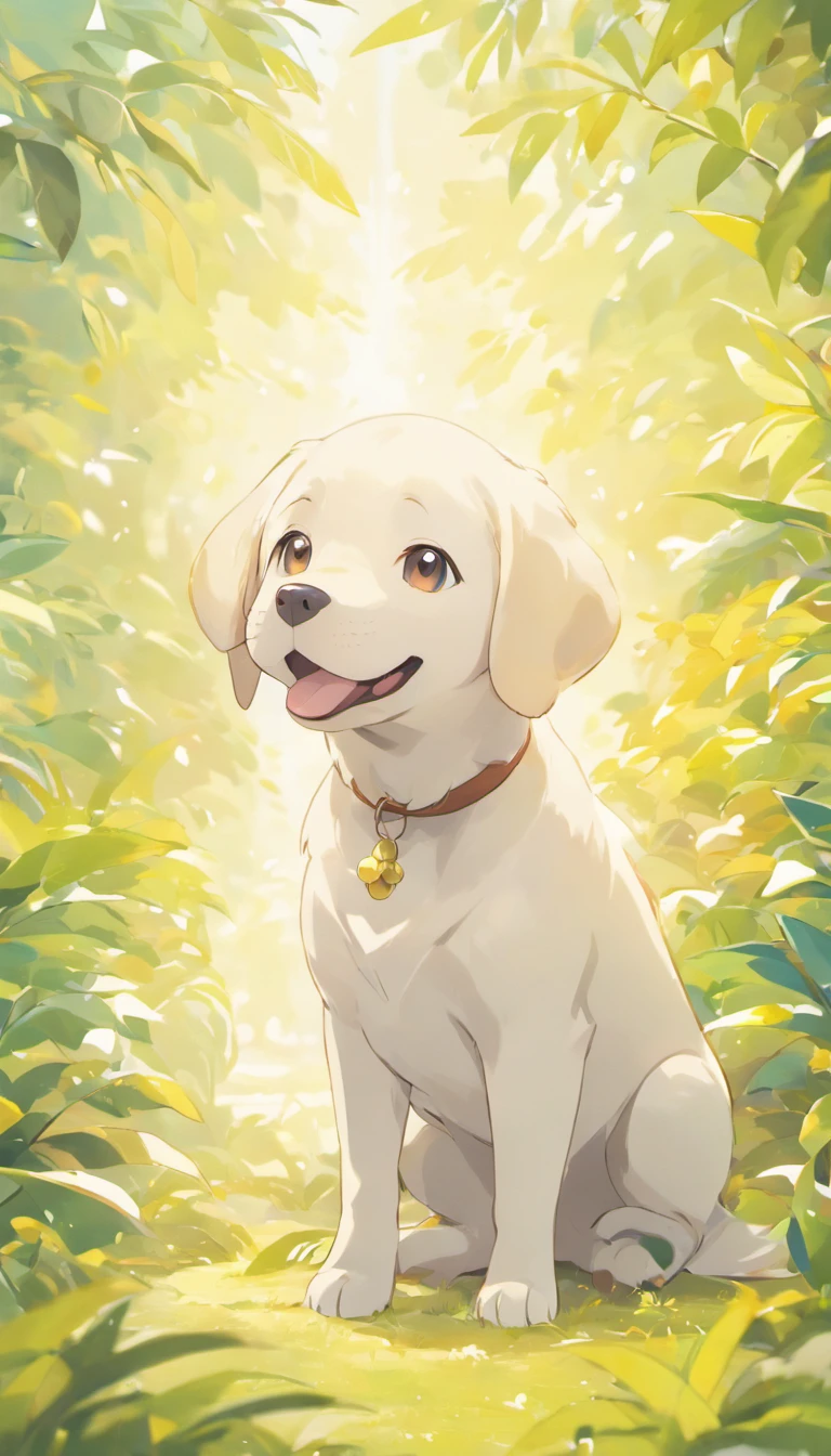 Ultra HD 3D mostra cena comovente do Labrador retriever branco. White Labrador Dog, Beautiful rendering details. The overall atmosphere is mild, Full of hope and tranquility. fundo branco,
