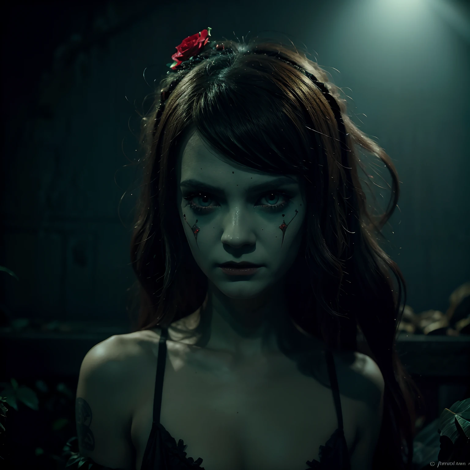 Naiad from Identity V created in a 90’s horror movie style