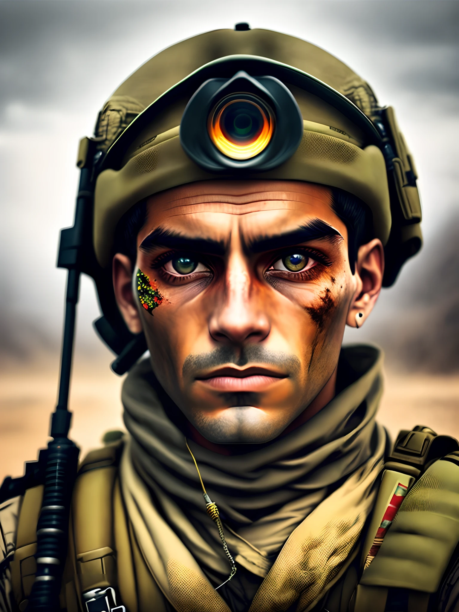 Evil israeli soldier looking into your eyes