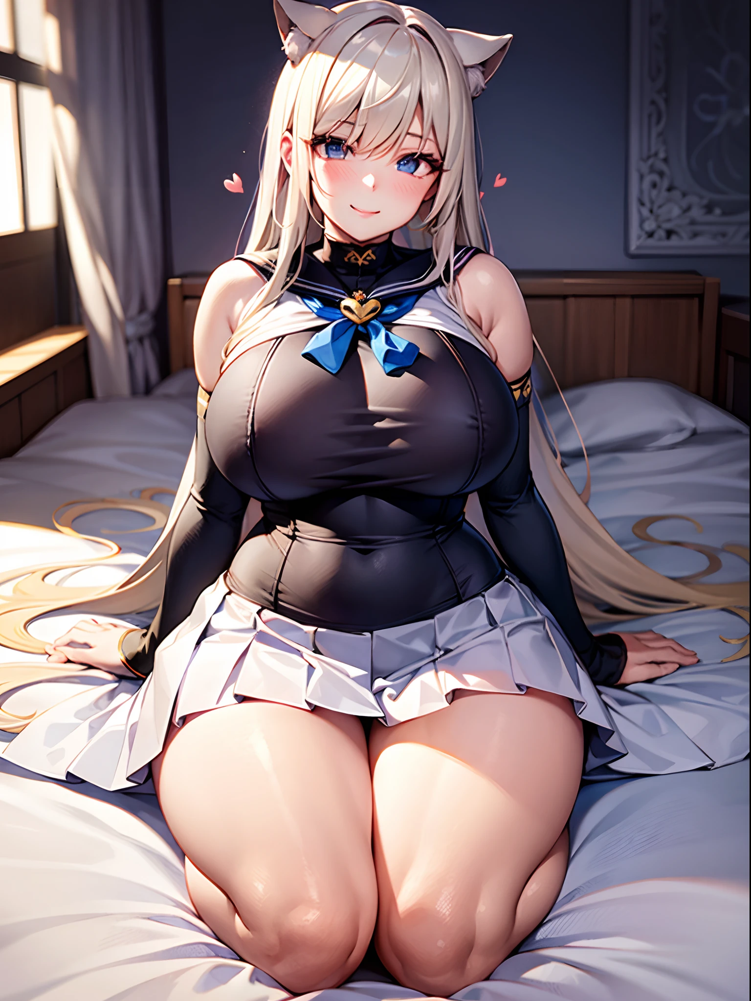 top-quality、Realistic、bule、 Girl、a sailor suit、Sleeveless、Thin fabric clothes、Long body、large full breasts、Super huge、big eye、long lashes、Long upper eyelashes、voluminous eyelashes、Platinum Blonde Hair、Voluminous long hair、cute little、Extraordinary beauty、shining white skin、thighs thighs thighs thighs、thin arm、thin-waist、Big ass、Sensational poses、full body Esbian、Kamimei、Revealing costumes、submissive look、A smile、Flushed cheeks、Room with no lights、Sunlight shining through gaps、Eyes are hearts、Not wearing underwear、Tremendously large breasts、Very short skirt、all-fours