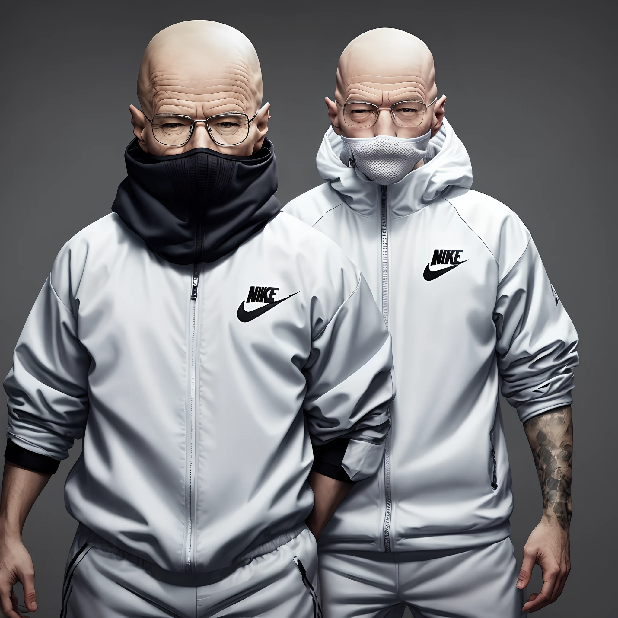 Walter White com roupas da nike armado e de balaclava