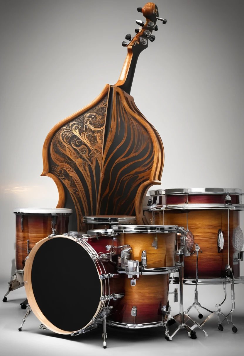 I have a client who is a musician and would like a design idea for a conceptual tattoo on acoustic drums