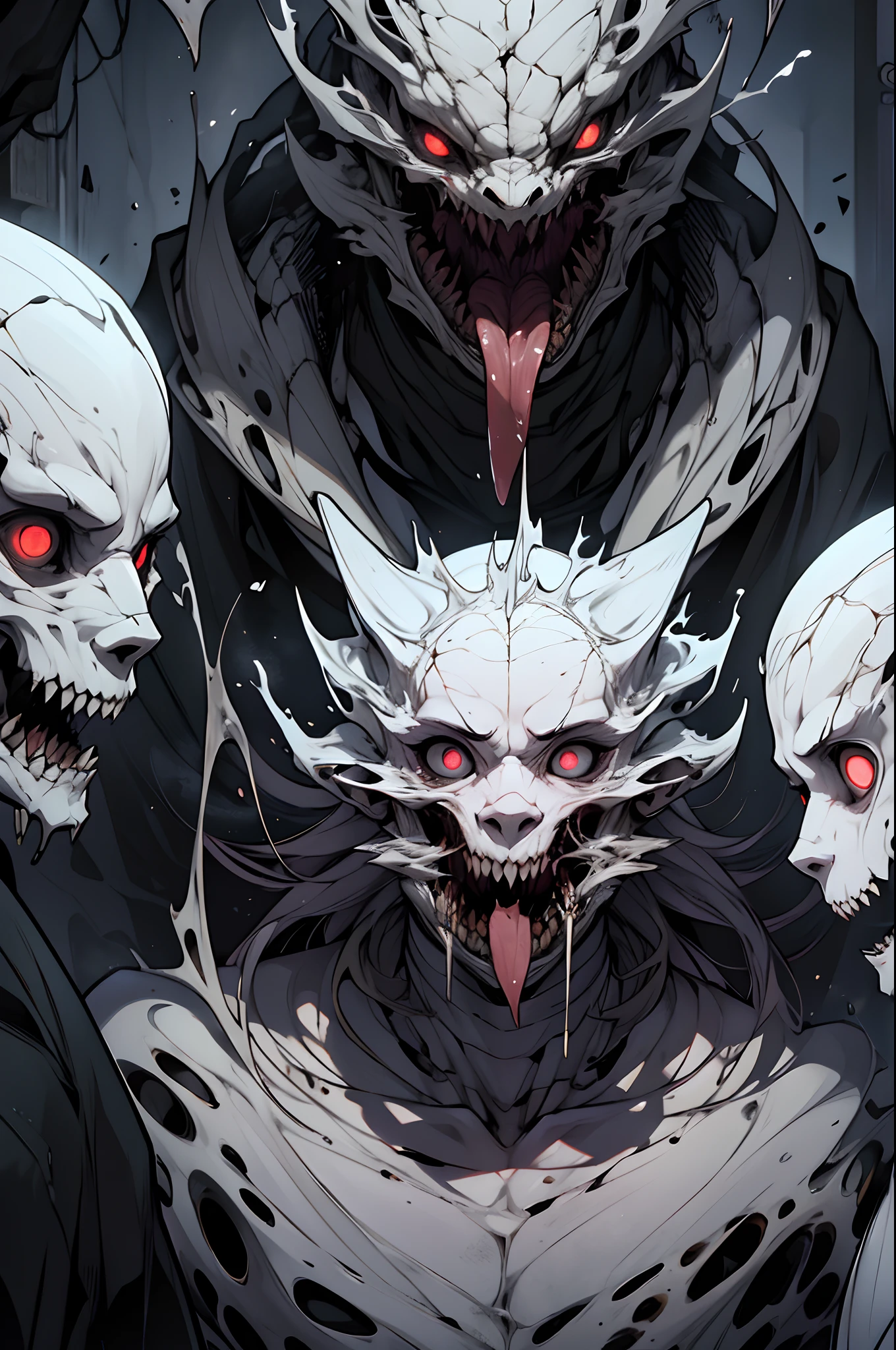 This creature is made up of eyes, mouths and liquefied bodies of his former victims. Infused by the destruction of their bodies and absorption by the mouth Shapeless Body The body of a muttering mouth is an amorphous mass of mouths and eyes, Moving, clinging to the surface with multiple mouths, and dragging the rest of the body.