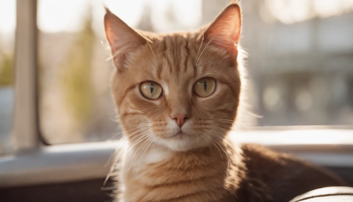 realista, gato deitado no banco de um carro