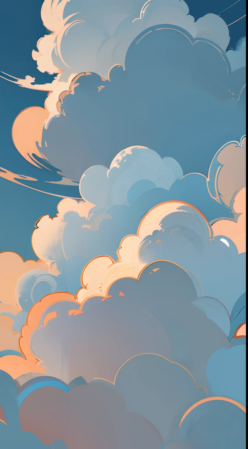 Big Clouds, Sky at the day, supercloudy, haze, blue and gray pallette, Supersharp, extra quality, masterpiece, 8k, wallpaper, background