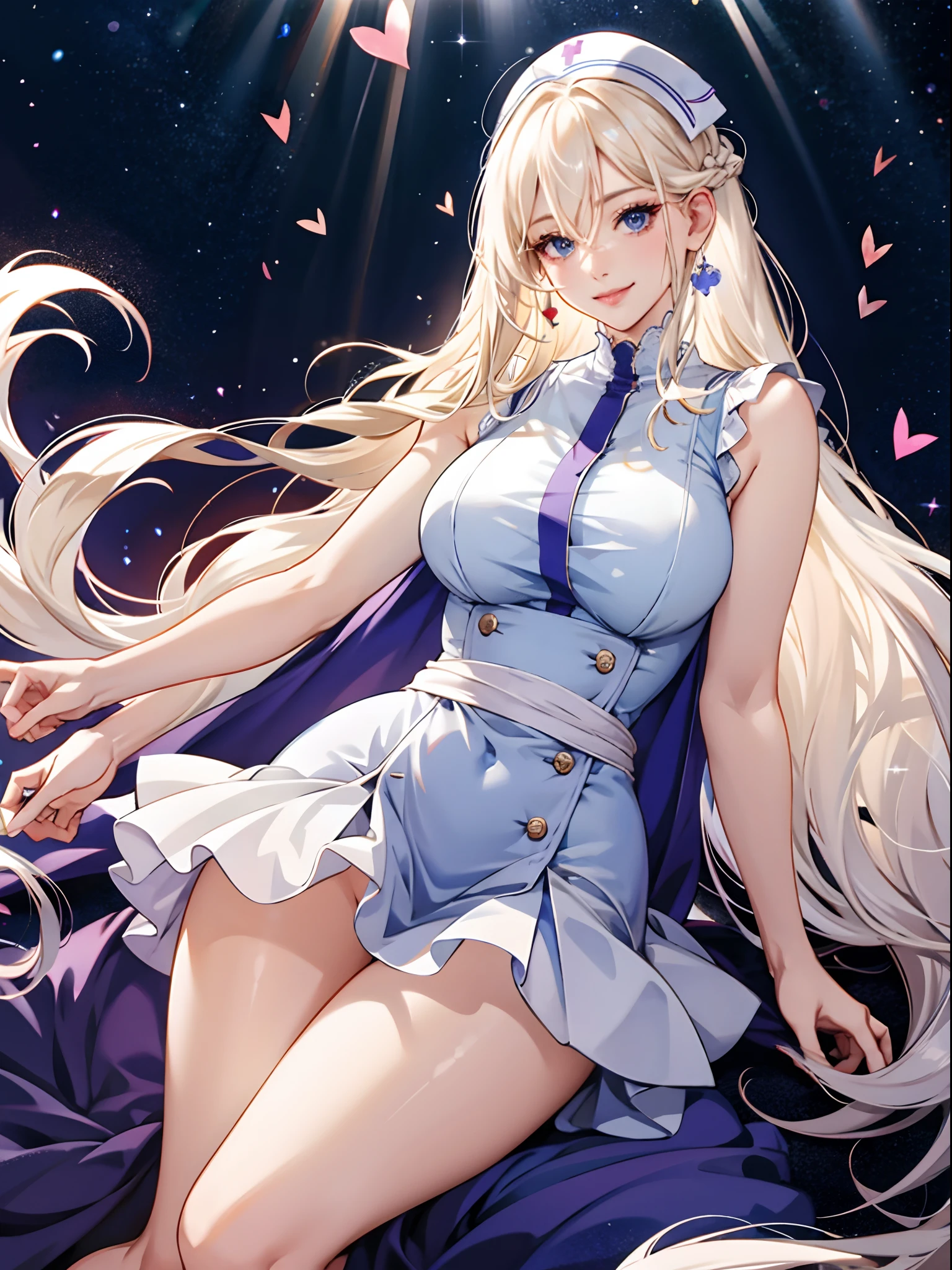 top-quality、Realistic、bule、nurse、large full breasts、Super huge、big eye、long lashes、Long upper eyelashes、voluminous eyelashes、Platinum Blonde Hair、Voluminous long hair、cute little、Extraordinary beauty、shining white skin、thighs thighs thighs thighs、thin arm、thin-waist、Big ass、Sensational poses、full body Esbian、Kamimei、Revealing costumes、submissive look、A smile、Flushed cheeks、Room with no lights、Sunlight shining through gaps、Eyes are hearts、Not wearing pants、Tremendously large breasts、Very short skirt