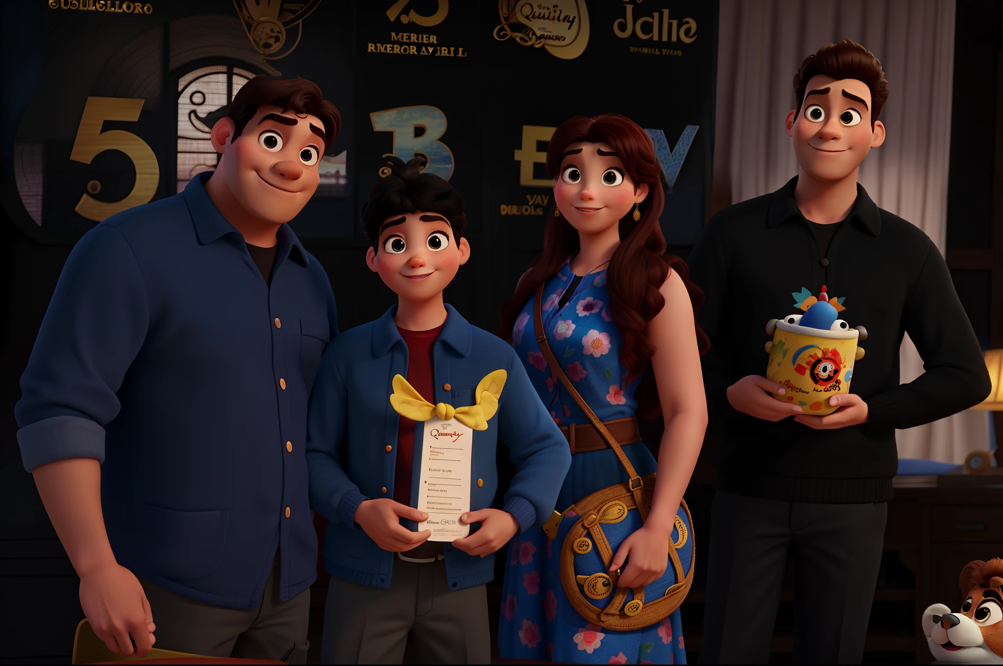 A Disney Pixar-style family, alta qualidade, melhor qualidade