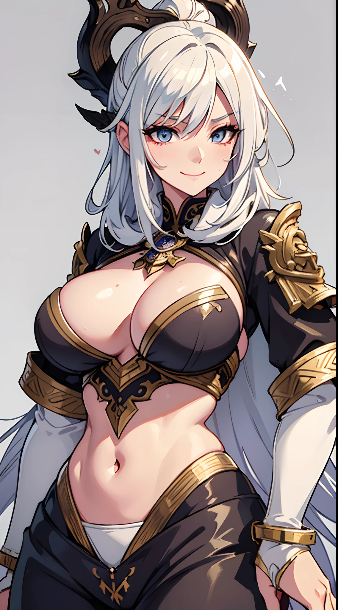 A female dragon with white hair, grey eye, Wearing Bronze Dragonic Wing, Wearing Light sweaty bikini, Tower of Fantasy Background, Romance Emotion mood, Sweaty Smile Face, cute, sexy, detailed eyes, detailed face,very detailed, High Detail.