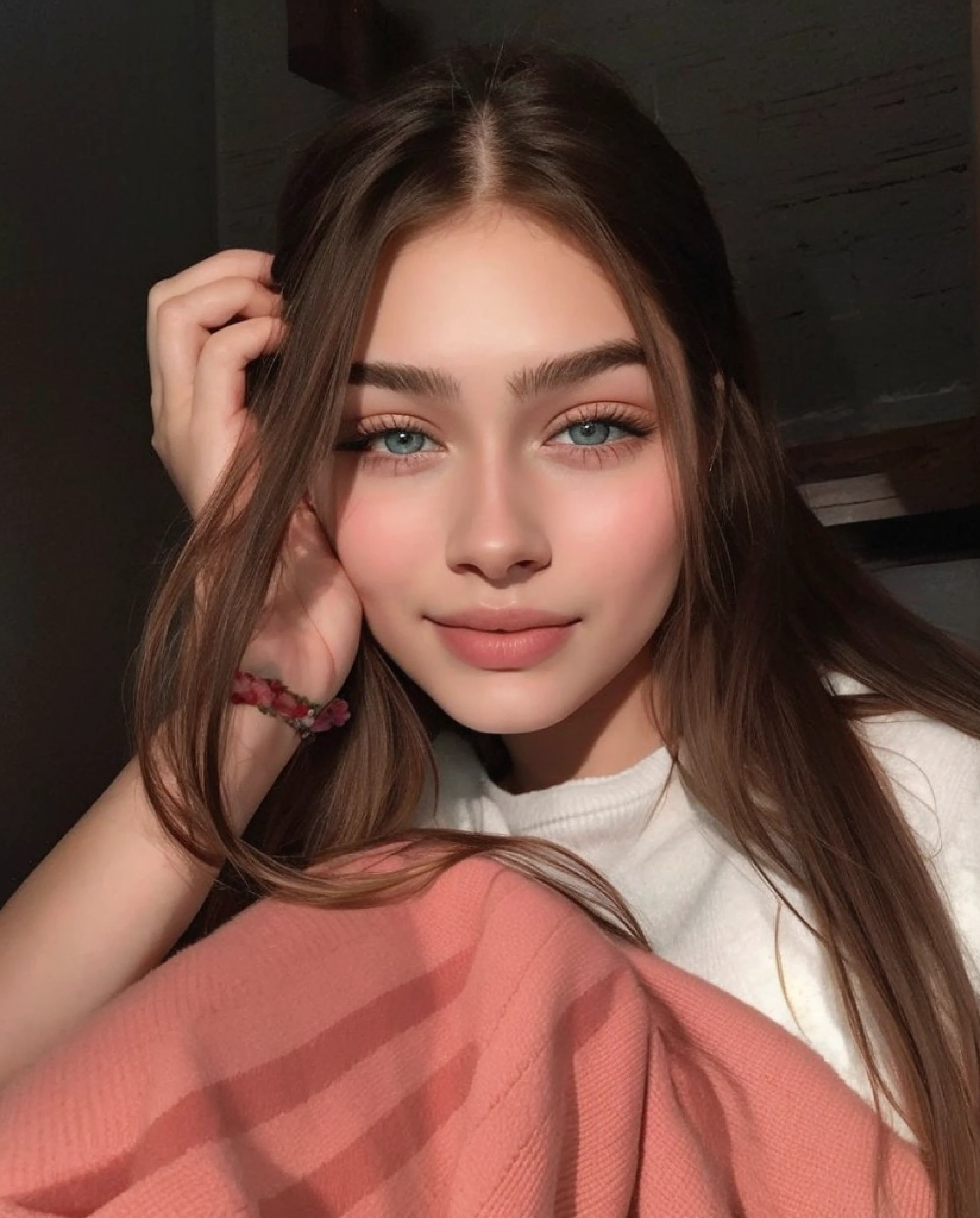 Un primer plano de una mujer con el pelo largo y una manta rosa, Anna Nikolanova aka Newmilky, 18 years old, hermosa joven, 19 year old girl, Hermosa chica modelo, chica muy hermosa, Hermosa modelo de chica, Cara perfecta ), Dasha Taran, Chica joven y linda, una hermosa adolescente, cara extremadamente hermosa