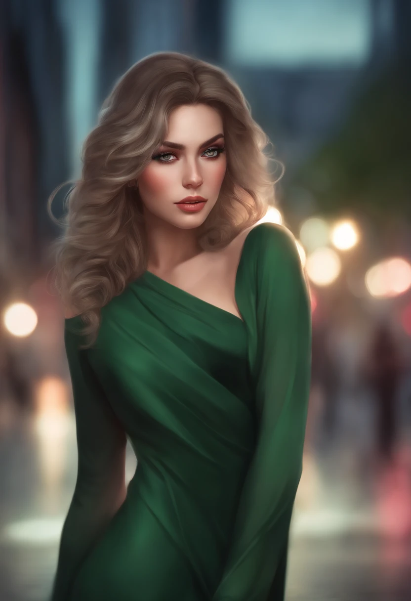 mulher cabelo loiro olhos verdes e batm rosa e um top preto, estilo de arte realista, RossDraw Retrato, retrato artgerm, Anime estilo de arte realista, Arte digital realista 4k, Arte digital realista 4k, 8K Artgerm Bokeh, deviantart artstation cgscosiety, Artgerm extremamente detalhado, feito com anime painter studio, Pintura digital RossDraw