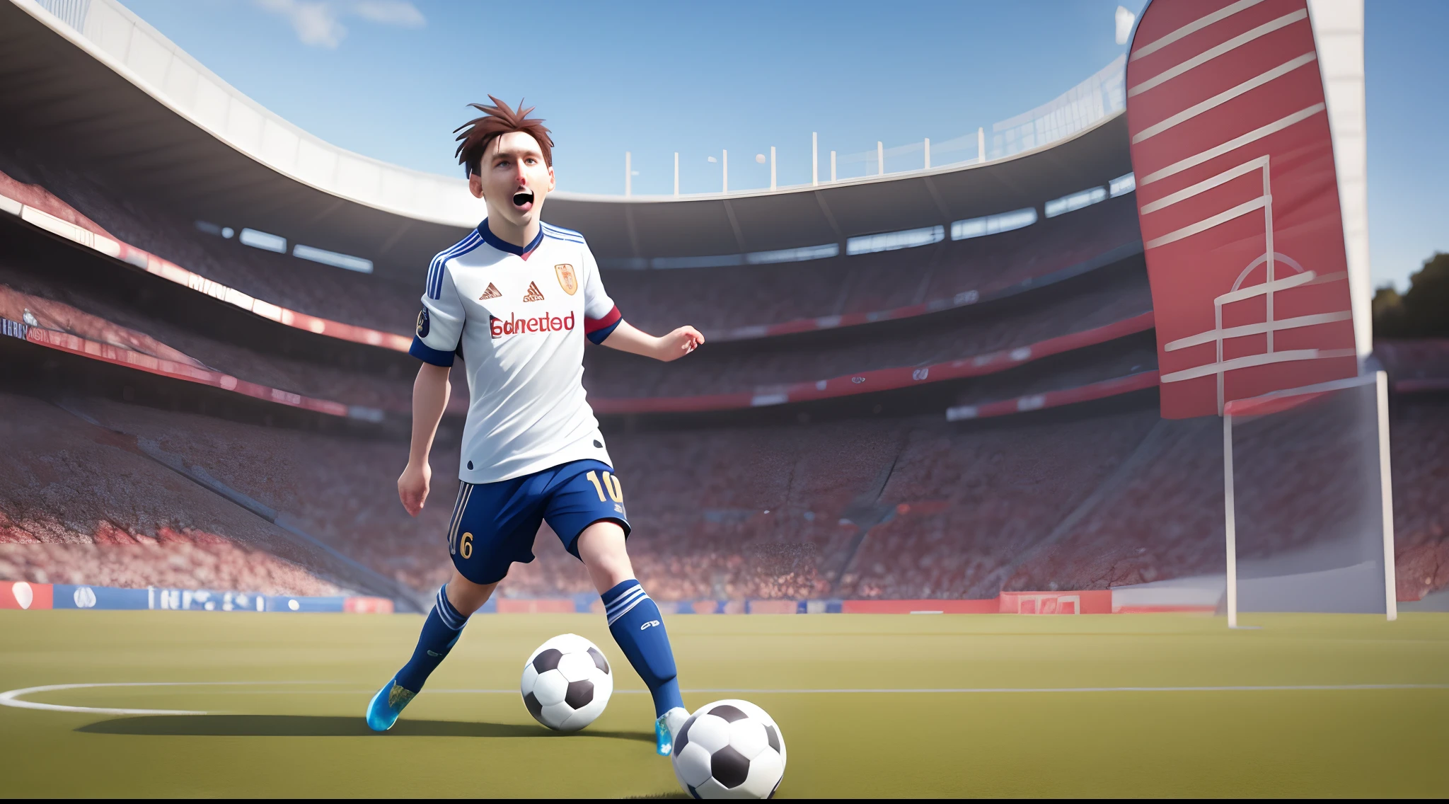 Make Messi with a soccer ball in the most epic way possible