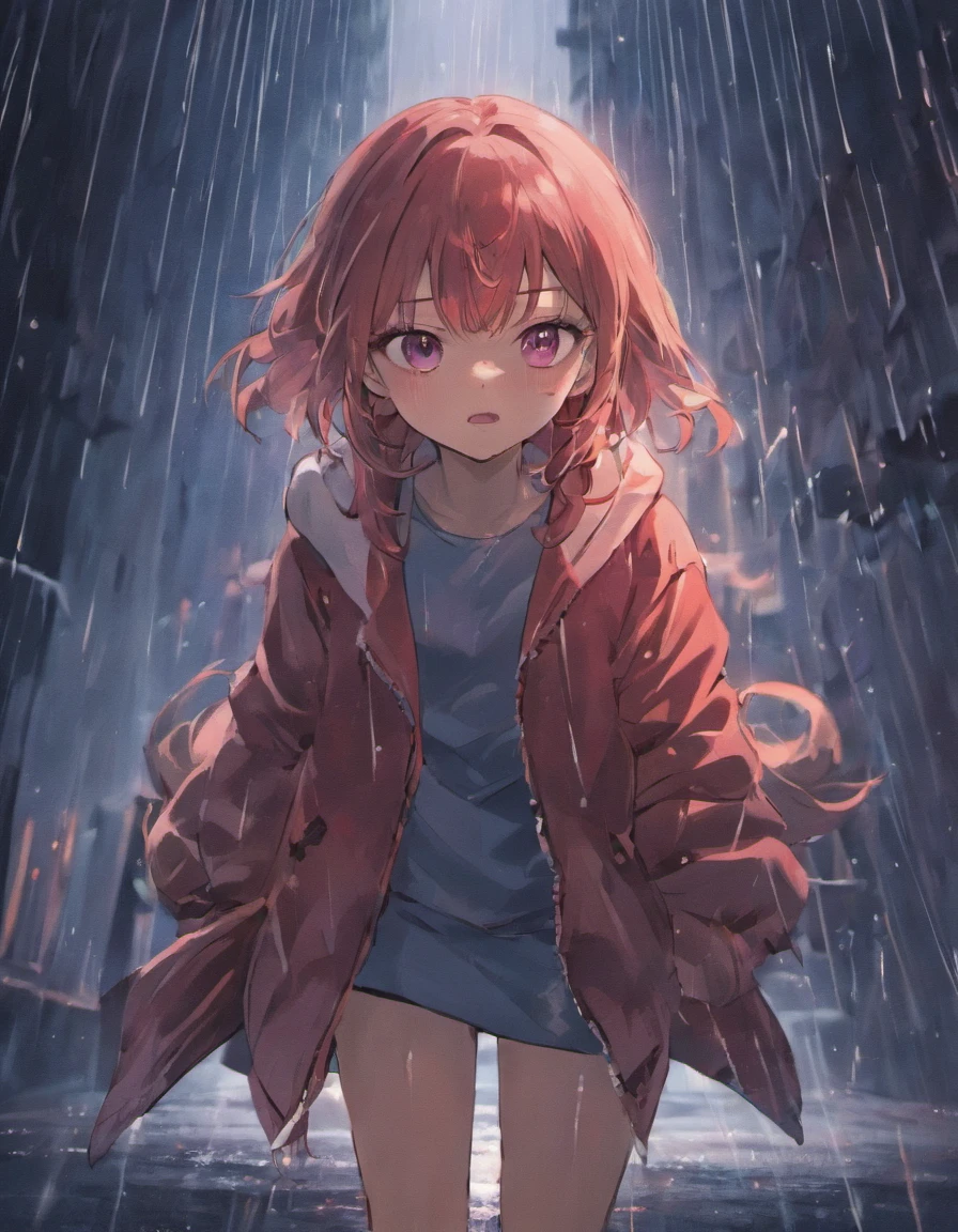 Girl，under rain，Devil from behind，Dig out the heart