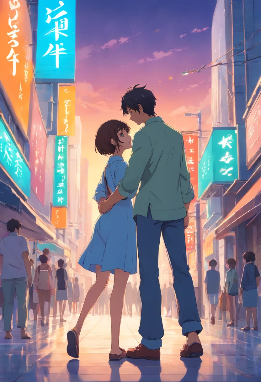 With height difference2a person、A man grabs his shoulder
