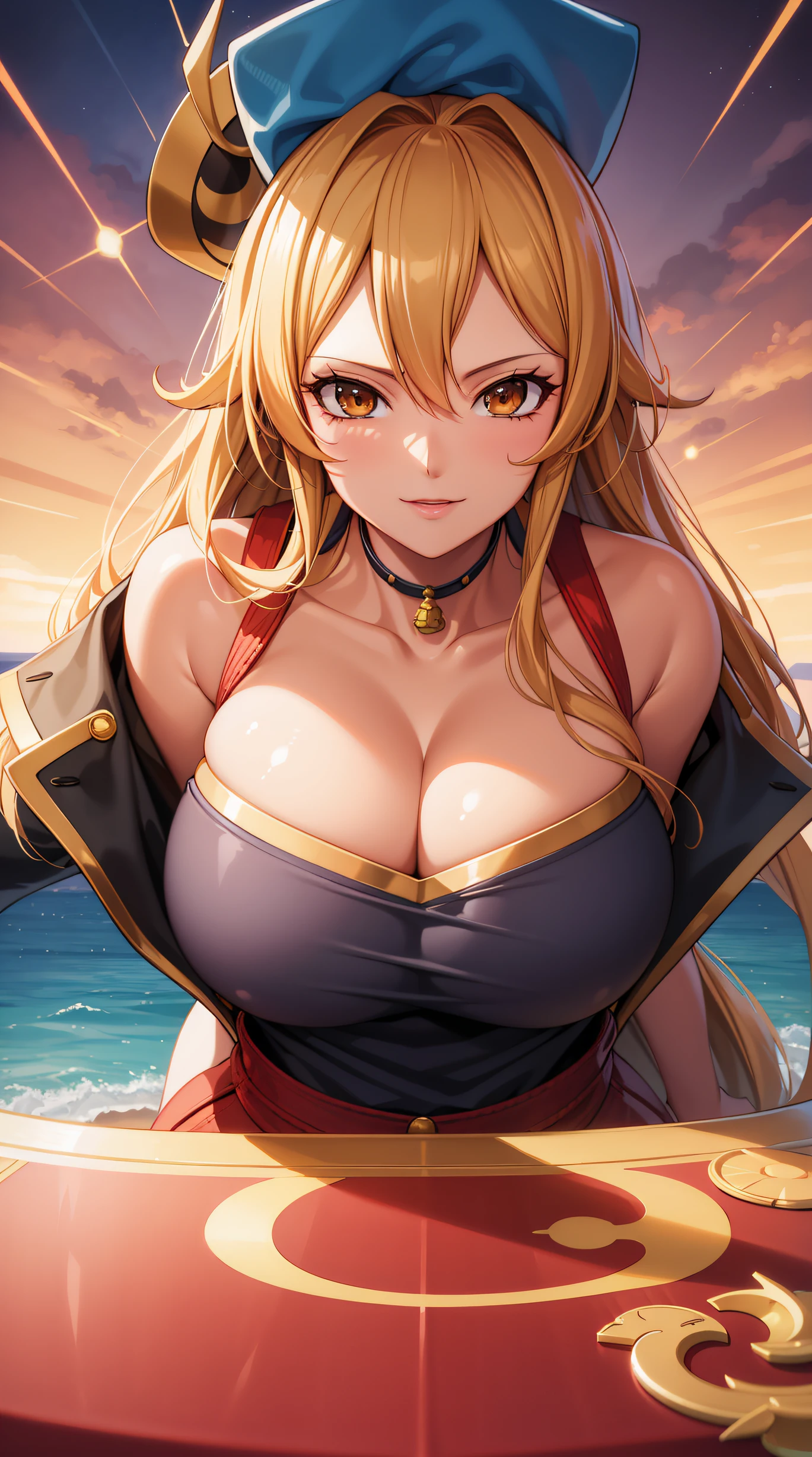 (best quality:1.5, highres, UHD, 4K, detailed lighting, shaders), Yamato from one piece, large breats, (pov), portrait, white background