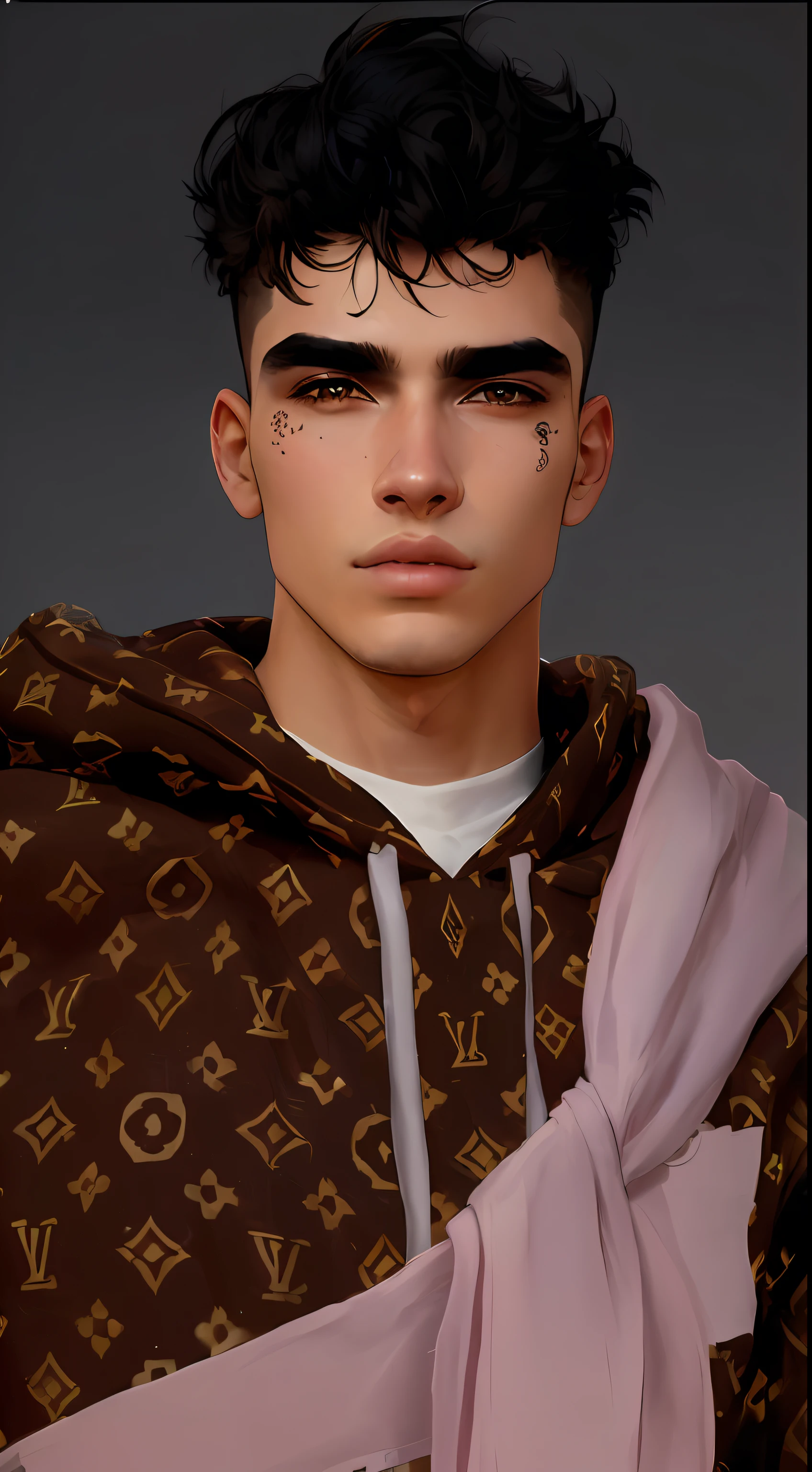 a closeup of a person wearing a hoodie and a scarf, IMVU, Avatar do Second Life, altamente_circunstanciado_rosto!!!, com o rosto muito detalhado, rosto detalhado real, rosto realista detalhado, adolescente hiperrealista, Tumblr, rosto detalhado e realista, very aesthetic!!!!!!, pele detalhada, inspirado em Louis Le Nain, Segunda vida