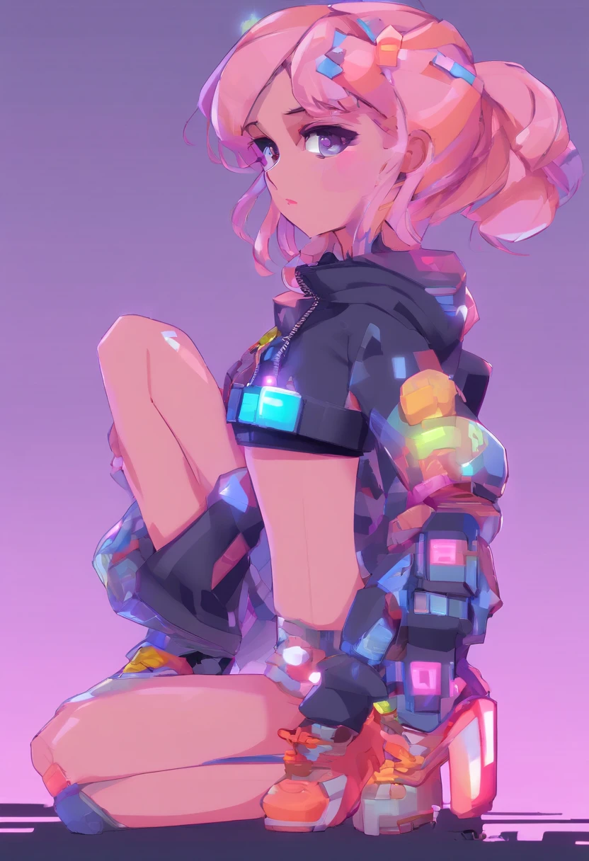 Beautiful girl wrapped in transparent plastic, Chibi, Translucent Fluorescent Sports Fashion Trend Clothing, usando sapatos Nike, cor do doce, fundo simples e brilhante, Brinquedos 3D, estilo cyberpunk, cinema4d, octan render, Modelo 3D, Collectible toys,nendoroid,Estilo de rua,Pixar,sapatos grandes , FASHION TRENDS, Close-up, corpo inteiro --ar 3:4 --q 2 50 --niji 5 --niji 5 --s 100 --estilo expressivo --s 2