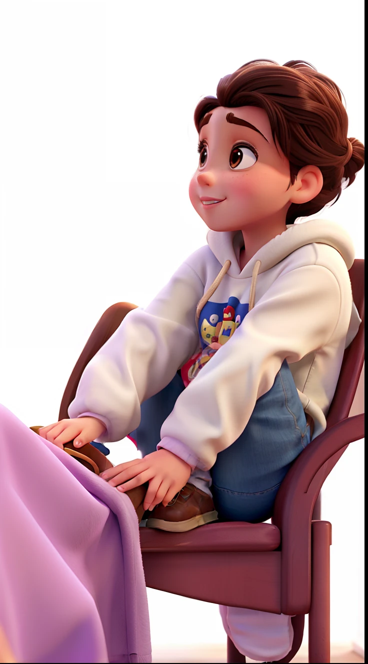 A brunette child Disney Pixar style, alta qualidade, melhor qualidade
