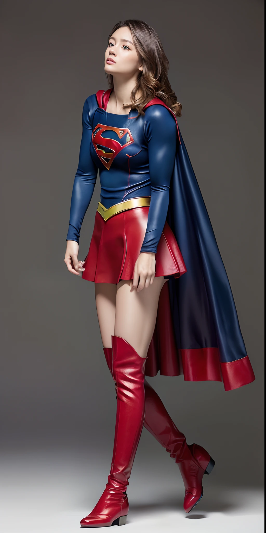 Beautiful girl fighting、japanes、Cute Beautiful Girl、(((Wear black tights on your beautiful legs.)))、(((beauty legs)))、(((Painful look)))、((((Make the most of the original image)))、(((Supergirl Costume)))、(((Beautiful hair in a short cut)))、(((Injured)))、(((Feet must necessarily be worn with black tights)))、(((You need to wear red boots)))、((Top image quality、8K))、((top-quality、8K、masterpiece:1.3))、(((Keep your background simple)))、Crisp focus:1.2、Beautiful woman with perfect body shape:1.4、Slender Abs:1.2、a wet body:1.5、Highly detailed facial and skin texture、8K、Keep your background simple