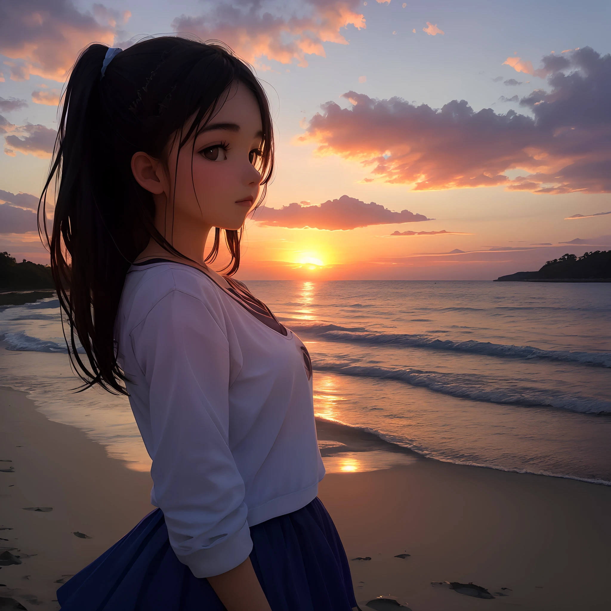 girl sunset