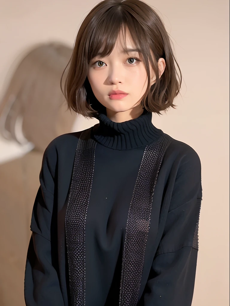 mix4,(top-quality), (Photorealsitic),(Oriental background:1.2), 1womanl, The upper part of the body, High Detail Face,, (Very light hair color on the inner)、 (8K)、(Long bangs:1.5)、(Bery short hair:1.6)、Wet hair、ssmile、Delicate and realistic skin and hair、(cowboy shot:1.5)、Patterned lace clothes、(Black hair color:1.5)、Less hair、adultlike face、Looking here、(Clothing that covers the shoulders:1.5)、(Winter clothes:1.5)、(tilt your head:1.3)、inner colored、1 persons、Dramatic、Layered Hair Color、model poses、Twisting the body、Beautiful body lines、(mode:1.8)Chilly Winter、Cool、(Curly hair on the outside:1.5)