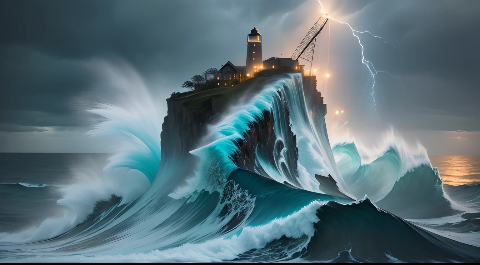 (best quality,4k,8k,highres,masterpiece:1.2),ultra-detailed,(realistic,photorealistic,photo-realistic:1.37),HDR,UHD,studio lighting,ultra-fine painting,sharp focus,physically-based rendering,extreme detail description,professional,vivid colors,bokeh,old,lighthouse in a storm,aged man,battling the wind and rain,exterior,rugged,weathered face,wrinkled,gray hair,beard,battered clothes,fighting against the elements,stormy sky,windy,heavy rain,water dripping,raging waves,dark clouds,majestic lighthouse,tall tower,illuminating light,brave and resilient,isolated,strong winds lashing,refreshing,energetic,invigorating,memorable scene,awe-inspiring,vulnerable yet determined,striking contrast,beautifully composed,powerful emotions,harmony in chaos,gritty details,expressive eyes,emotive face,wet environment,spray of water,windswept hair,dynamic composition,strength of character,imposing presence,lone figure against nature,limitless power of nature,unyielding spirit,battle-hardened,stark beauty,unforgettable experience,artistically rendered,mesmerizing imagery.