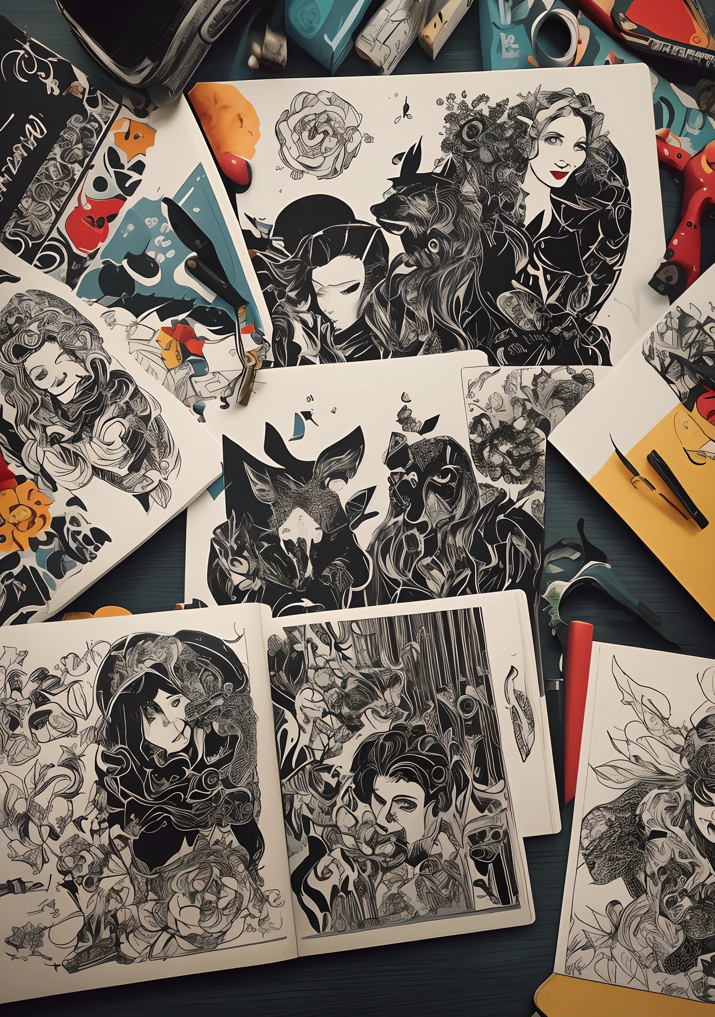 Create an illustration from a photo studio called estúdio borges