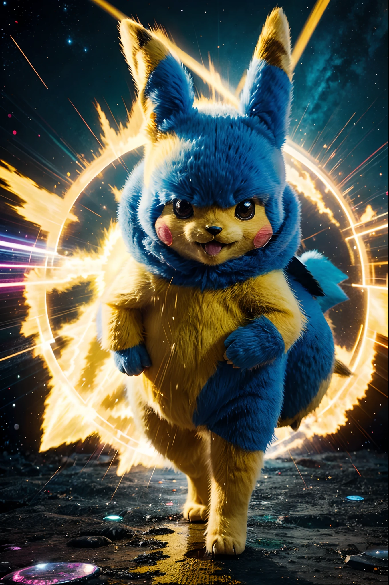 Pokémon Pikachu is coming out of an explosion, pikachu on acid, Pokémon illustration, Arte conceitual de Pikachu, pikachu in space, Pikachu, Pikachu surpreendido, Pikachu cyberpunk, Arte Oficial altamente detalhada, Mika Pikazo, Arte Oficial, Detetive Pikachu, Pokémon, Pokémon, Pikachu em uma floresta, Megaman como Pikachu, Wojtek FUS, Pikachu como Jesus, arte HD.