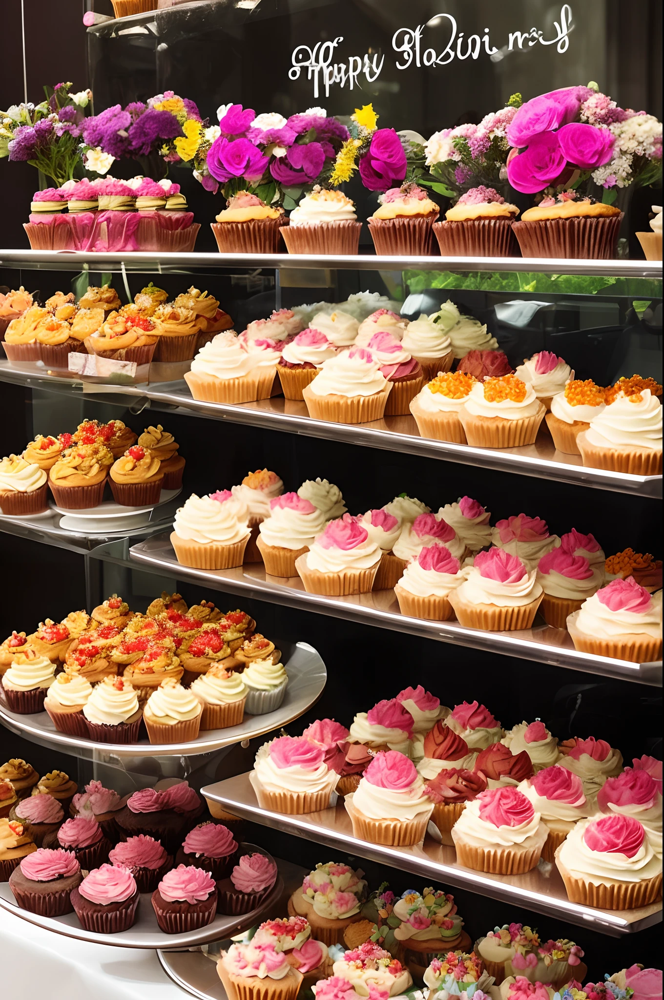 Cake shop with flowers
