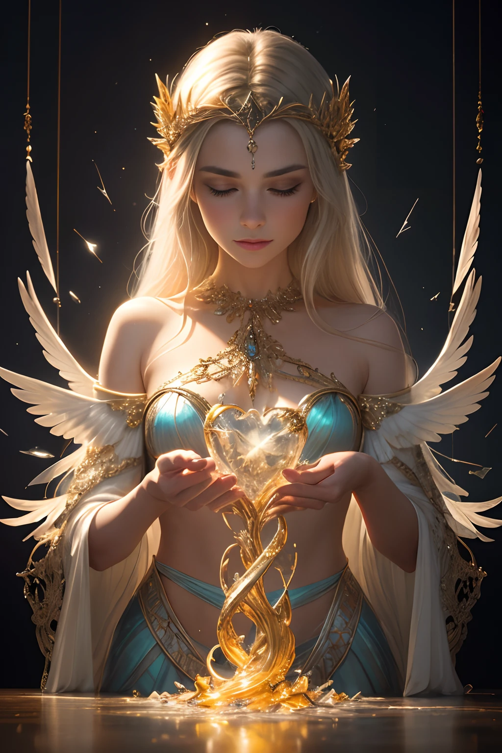Gorgeous intricate feathers, by McKay, ornate, hyper detailed, fantastical, 3D, diaphanous, radiant, captivating, enchanting, reflective, magical, ethereal, shimmering, glossy, intense, whimsical, gossamer, clarity, iridescent, playful, opalescent, transparent, glitter, scattered light, composed using the golden ratio, lighting by Vladimir Volegov and Steve Hanks, award winning, perfect composition, beautifully lit , Watercolor, trending on artstation, sharp focus, studio photo, intricate details, highly detailed, by greg rutkowski, Broken Glass effect, no background, stunning, something that even doesn't exist, mythical being, energy, molecular, textures, iridescent and luminescent scales, breathtaking beauty, pure perfection, divine presence, unforgettable, impressive, breathtaking beauty, Volumetric light, auras, rays, vivid colors reflects