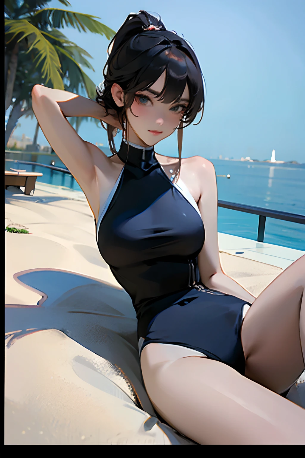 masterpiece, best quality, ultra-detailed, extremely detailed, 4K, 8K, best quality, Competitive swimsuit、Beautuful Women、modeled