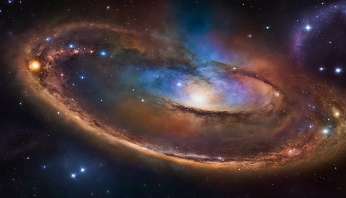 Neville Goddard conectado com o universo. Create an image of an individual deeply connected to the universe, surrounded by cosmic elements that convey a sense of cosmic unity