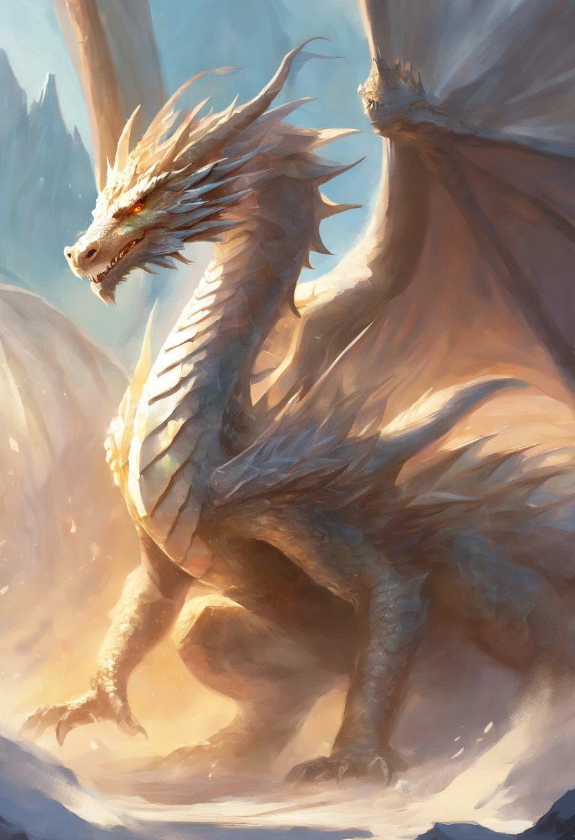 dragon, dragonborn, white accent, robes, simple robes