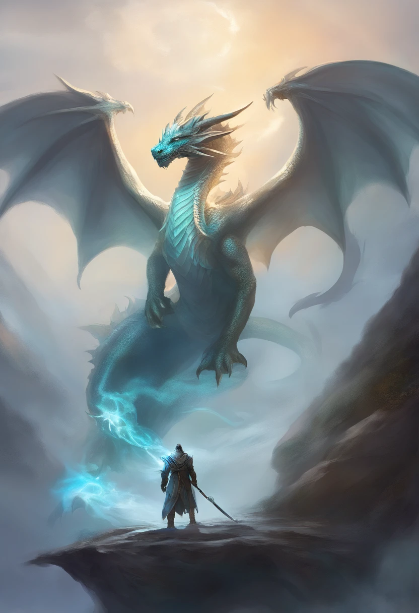 dragon, dragonborn, white accent, robes, simple robes