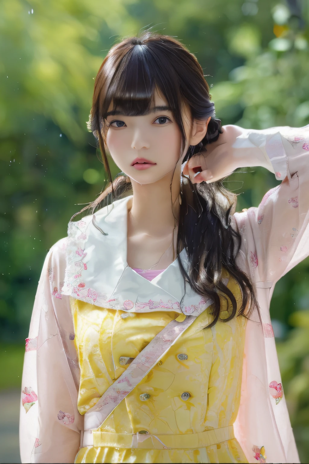 table top, highest quality, 8K, 10 years old, Ten generations, RAW photo, absurd, award-winning portraits, smile, alone, (night:1.8), idol face, violaces, delicate girl, Upper body, Digital single-lens reflex camera, looking at the viewer, Frank, Sophisticated,thin arms, professional lighting, film grain, chromatic aberration, (Eye and face details:1.0), (Bokeh:1.0) , (qipao dress:1.1) , close your mouth, NSFW