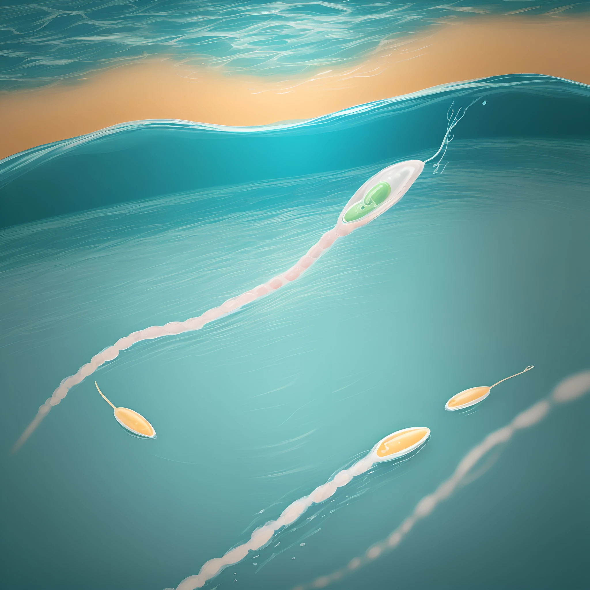 cartoon of sperm swimming away