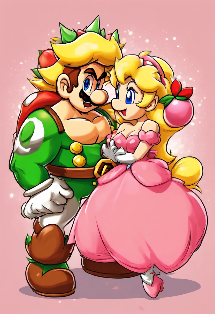 Bowser grabbing princess peaches ass