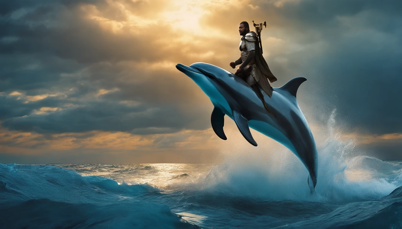 Dolphin with a weapon、King of the Dolphins、Ruling the Earth、Slave Humans、high-level image quality、hiquality、SF