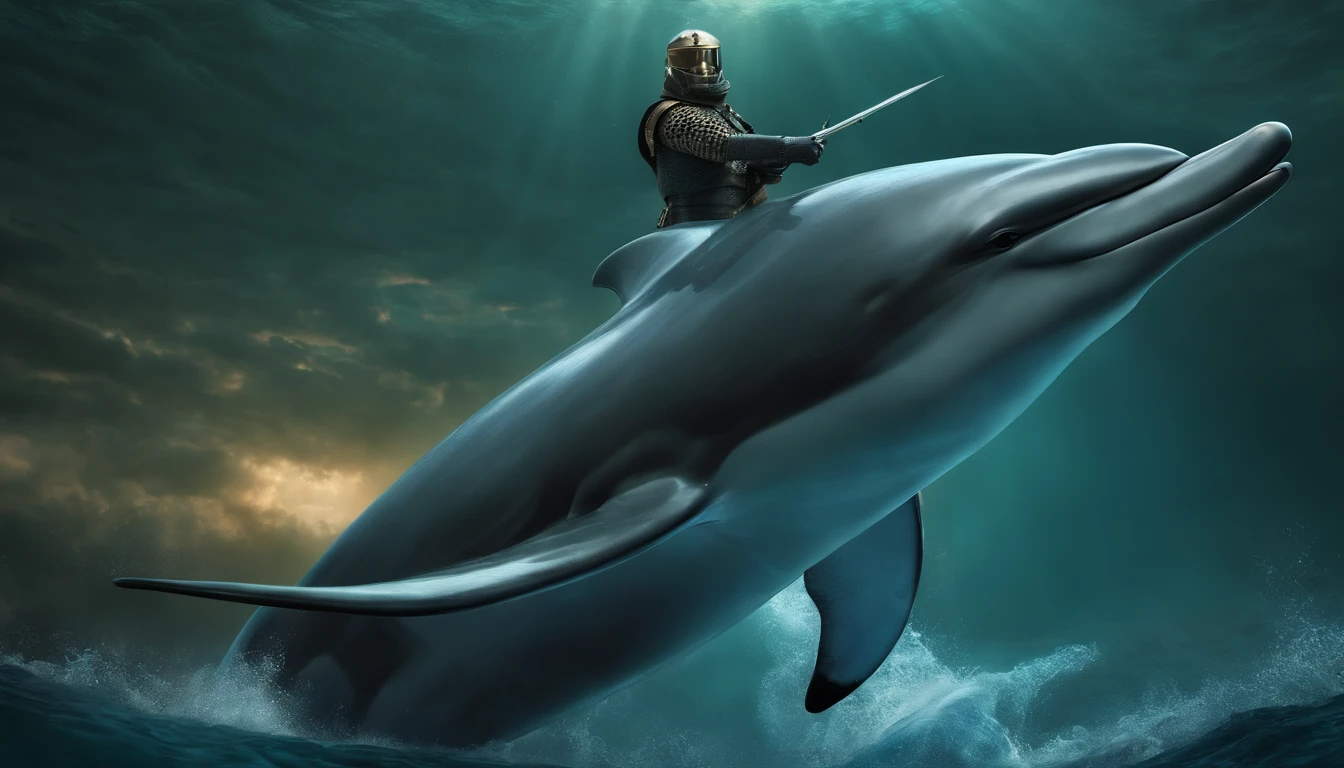 Dolphin with a weapon、King of the Dolphins、Ruling the Earth、Slave Humans、high-level image quality、hiquality、SF