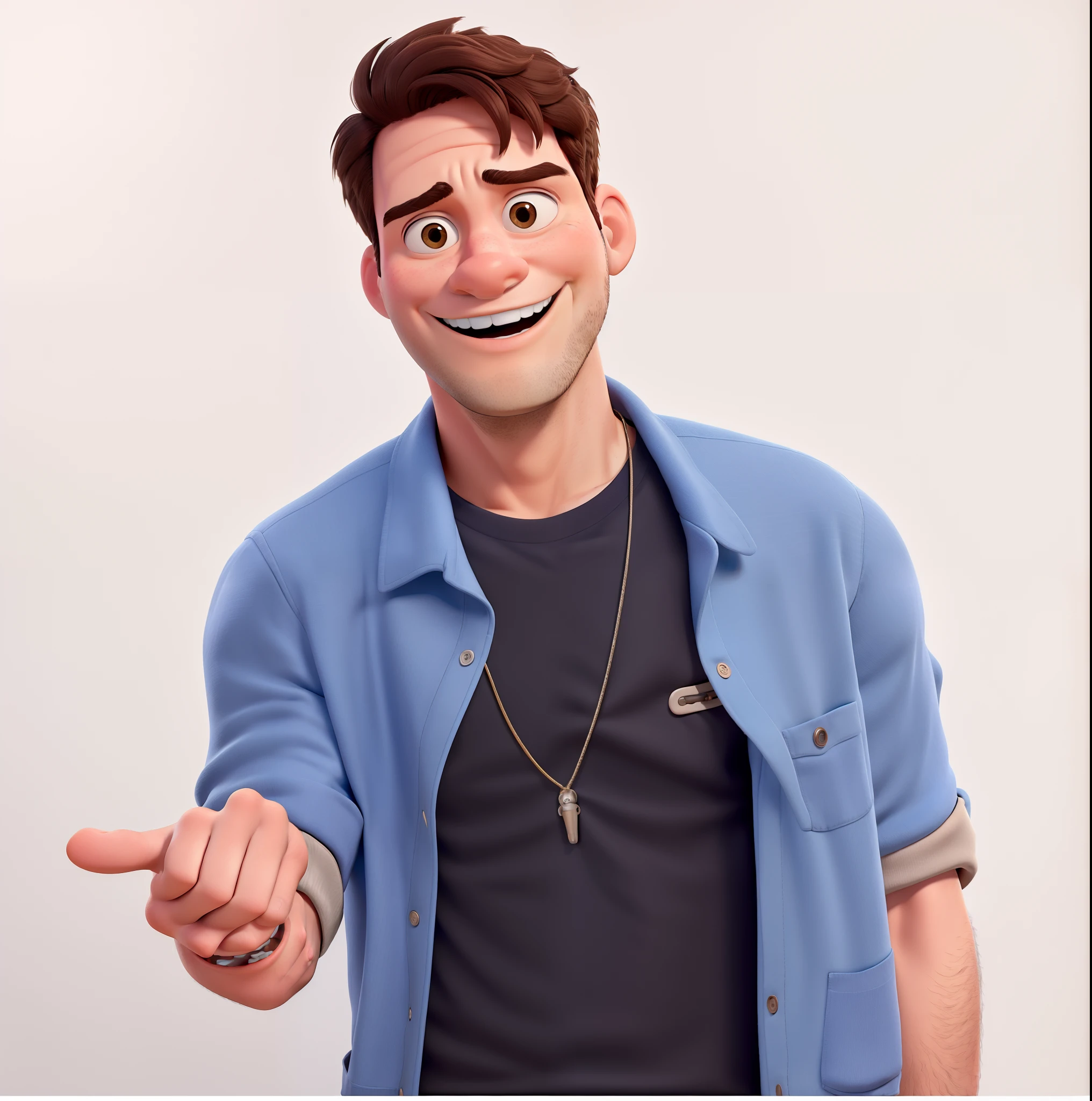 Um homem branco no estilo disney pixar, alta qualidade, melhor qualidade