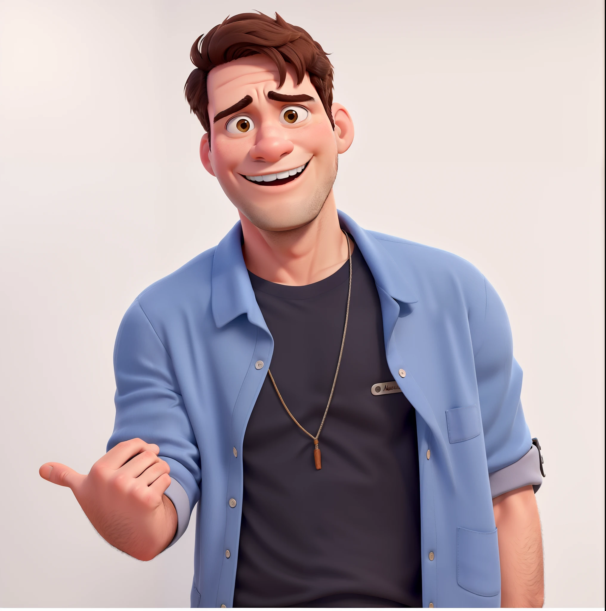 Um homem branco no estilo disney pixar, alta qualidade, melhor qualidade