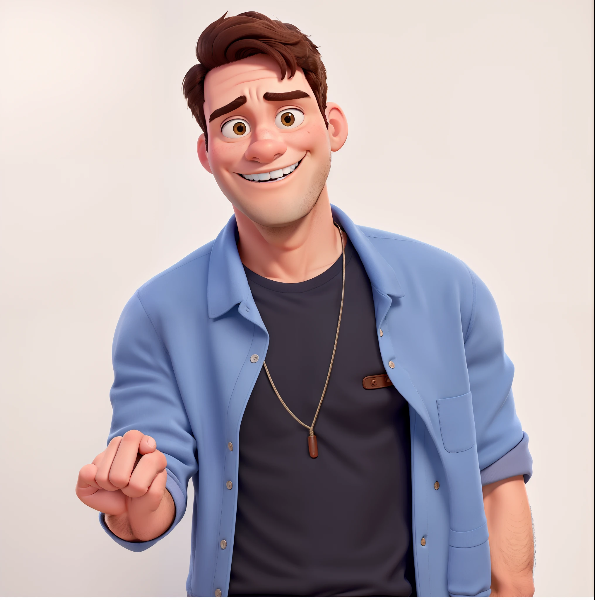 Um homem branco no estilo disney pixar, alta qualidade, melhor qualidade